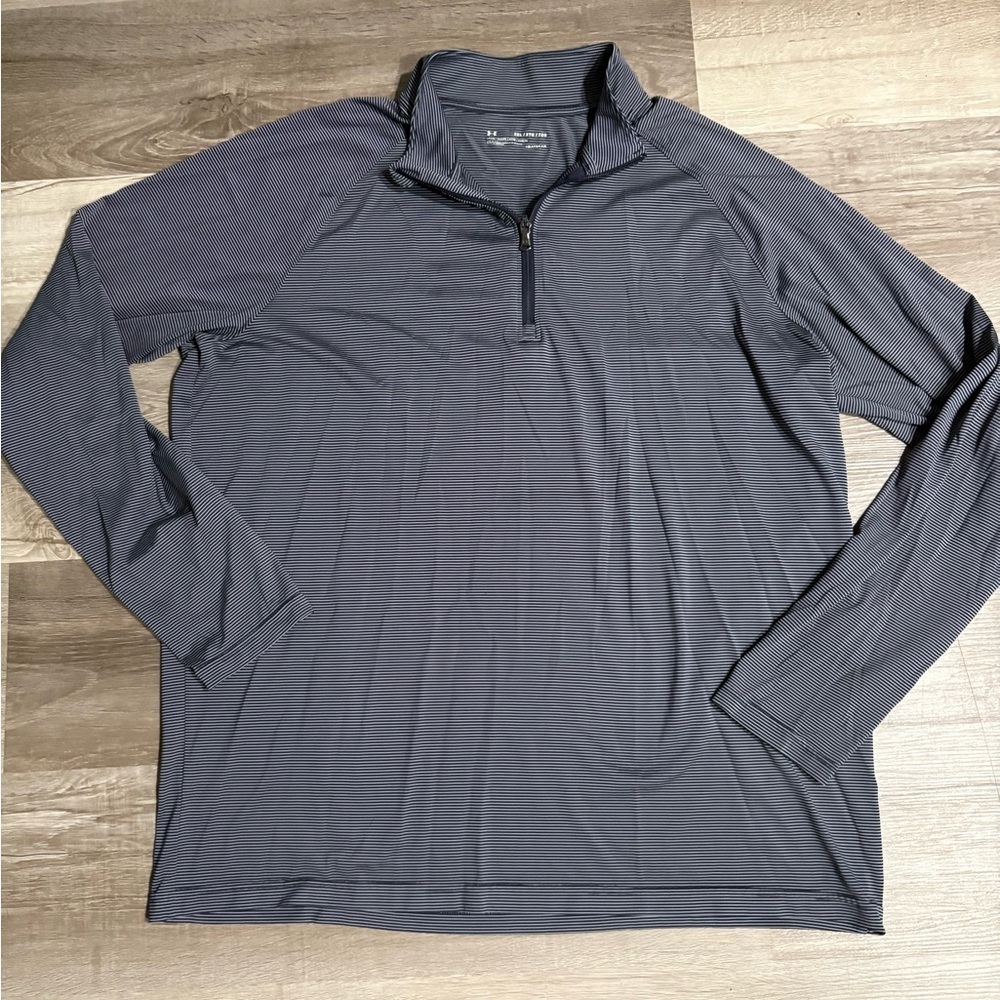 Under Armour Navy Striped Quarter-Zip Pullover. Men’s 2x